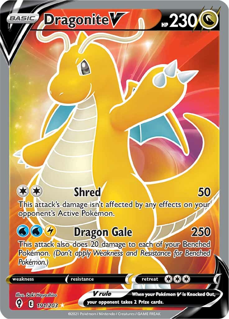 Dragonite V (191/203) [Sword & Shield: Evolving Skies] - Destination Retro
