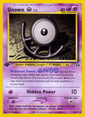 Unown [U] (51/75) [Neo Discovery 1st Edition] - Destination Retro