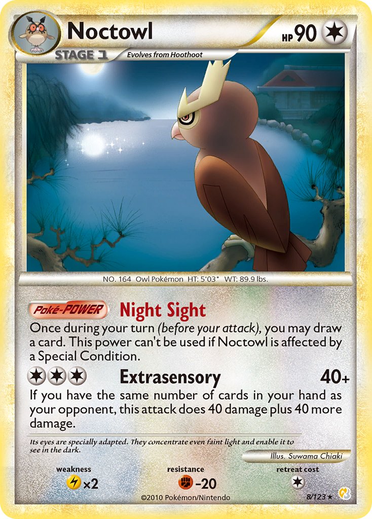 Noctowl (8/123) (Theme Deck Exclusive) [HeartGold & SoulSilver: Base Set] - Destination Retro