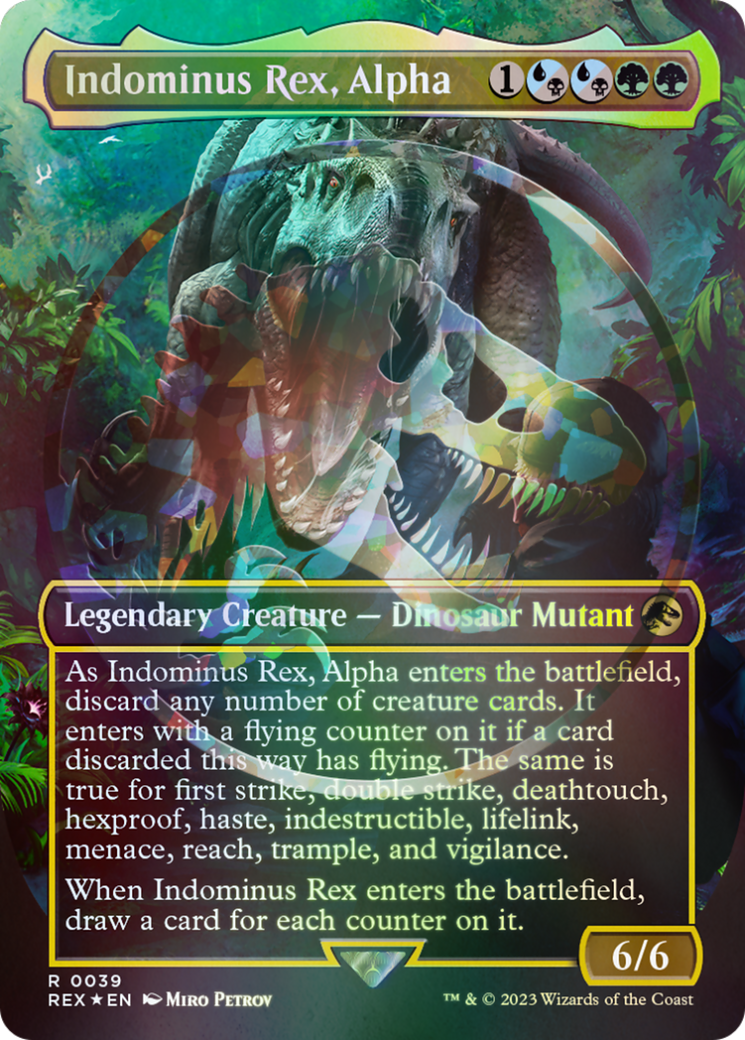 Indominus Rex, Alpha Emblem (Borderless) [Jurassic World Collection Tokens] - Destination Retro