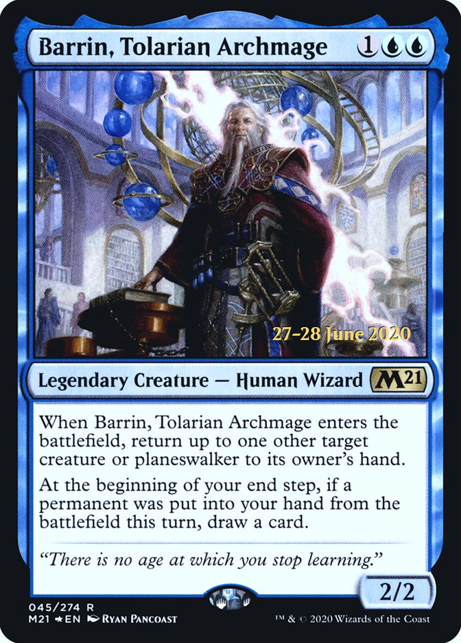 Barrin, Tolarian Archmage  [Core Set 2021 Prerelease Promos] - Destination Retro