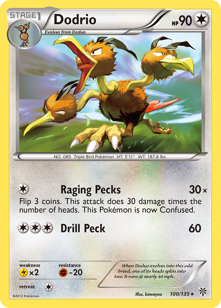 Dodrio (100/135) [Black & White: Plasma Storm] - Destination Retro