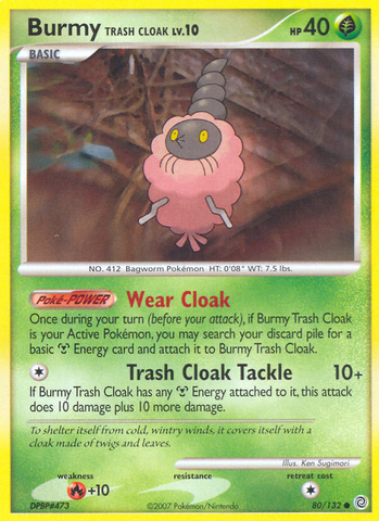 Burmy Trash Cloak (80/132) [Diamond & Pearl: Secret Wonders] - Destination Retro