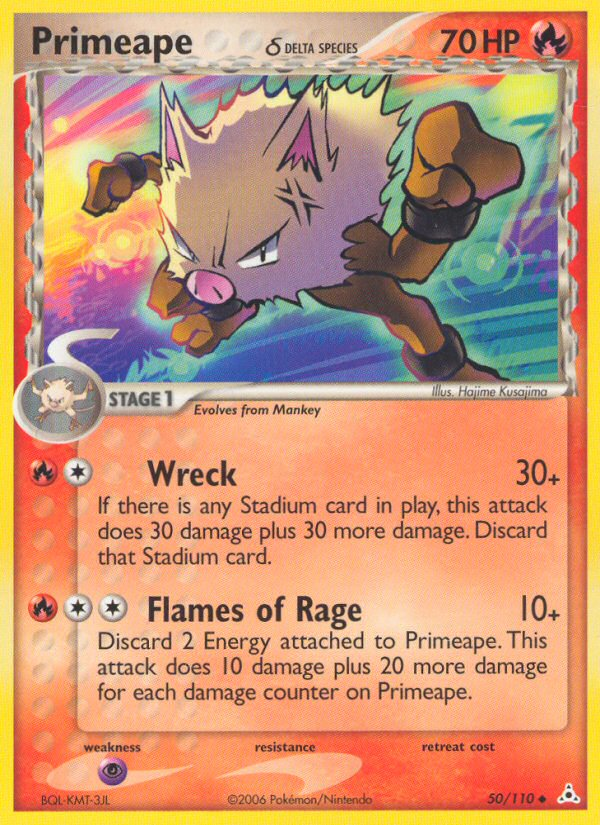 Primeape (50/110) (Delta Species) [EX: Holon Phantoms] - Destination Retro