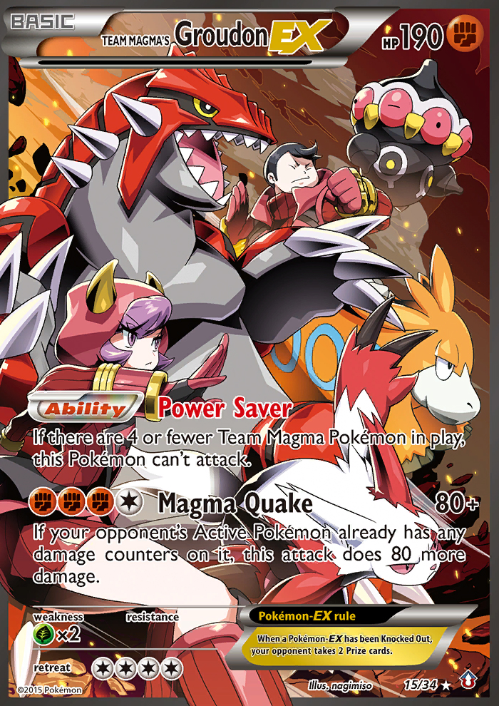 Team Magma's Groudon ex (15/34) [XY: Double Crisis] - Destination Retro