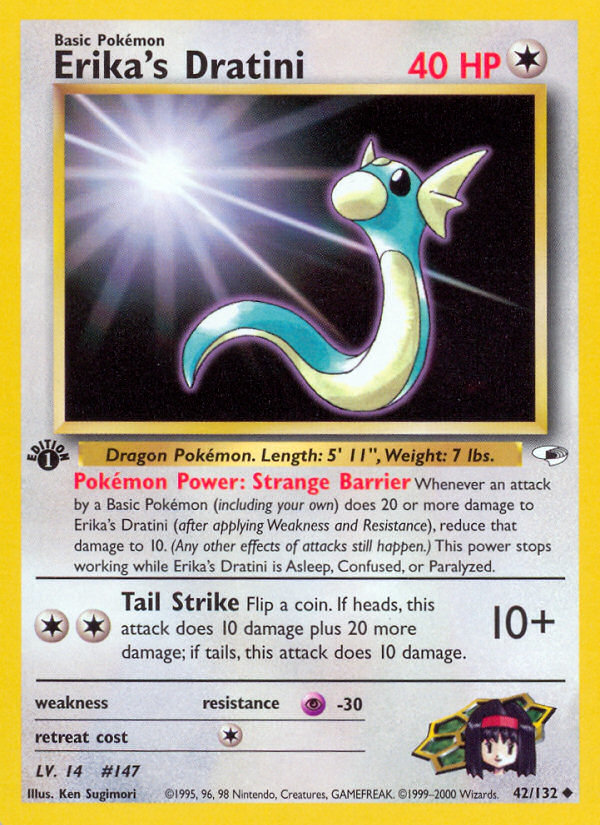 Erika's Dratini (42/132) [Gym Heroes 1st Edition] - Destination Retro