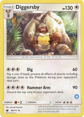 Diggersby (88/111) [Sun & Moon: Trainer Kit - Alolan Sandslash & Alolan Ninetales] - Destination Retro