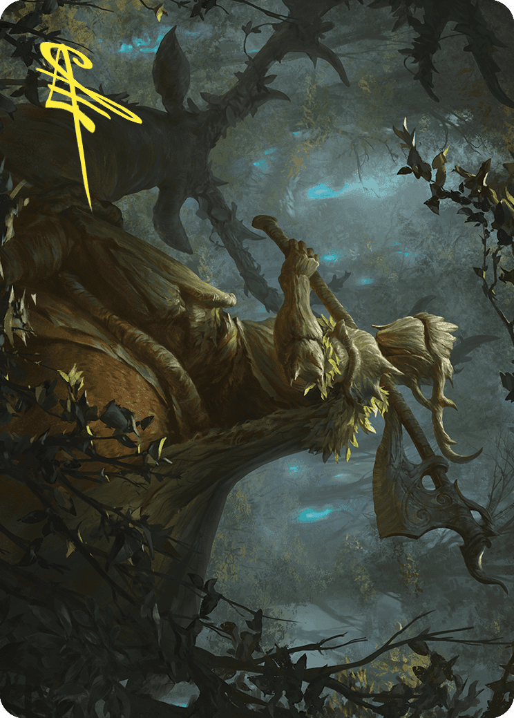 Verdant Outrider Art Card (Gold-Stamped Signature) [Wilds of Eldraine Art Series] - Destination Retro