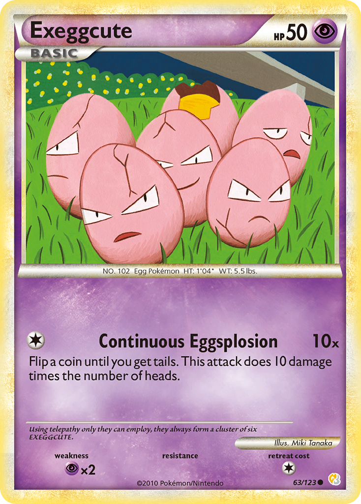 Exeggcute (63/123) [HeartGold & SoulSilver: Base Set] - Destination Retro