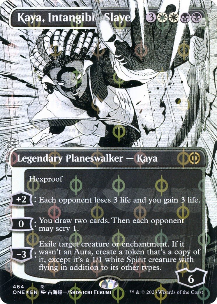 Kaya, Intangible Slayer (Borderless Manga Step-and-Compleat Foil) [Phyrexia: All Will Be One] - Destination Retro
