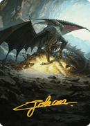 Ancient Copper Dragon Art Card (04) (Gold-Stamped Signature) [Commander Legends: Battle for Baldur's Gate Art Series] - Destination Retro