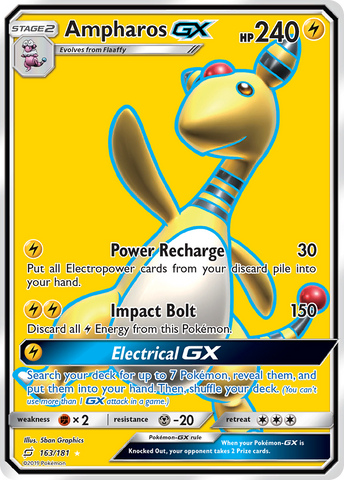 Ampharos GX (163/181) [Sun & Moon: Team Up] - Destination Retro