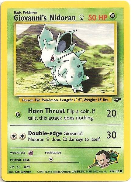 Giovanni's Nidoran (75/132) (Female) [Gym Challenge Unlimited] - Destination Retro