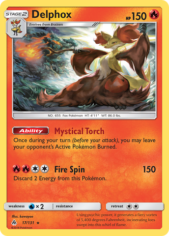 Delphox (17/131) [Sun & Moon: Forbidden Light] - Destination Retro