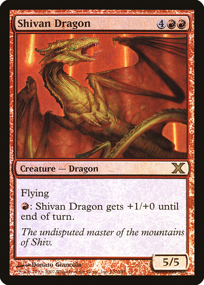 Shivan Dragon (Premium Foil) [Tenth Edition] - Destination Retro