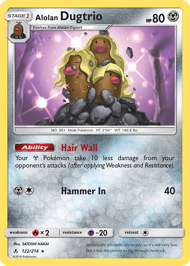 Alolan Dugtrio (122/214) [Sun & Moon: Unbroken Bonds] - Destination Retro