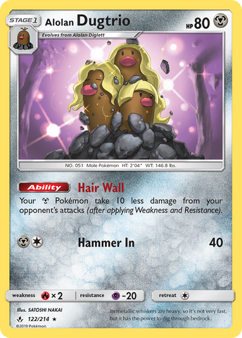 Alolan Dugtrio (122/214) [Sun & Moon: Unbroken Bonds] - Destination Retro