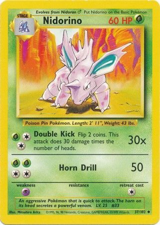 Nidorino (37/102) [Base Set Unlimited] - Destination Retro