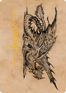 Ancient Brass Dragon Art Card (49) (Gold-Stamped Signature) [Commander Legends: Battle for Baldur's Gate Art Series] - Destination Retro