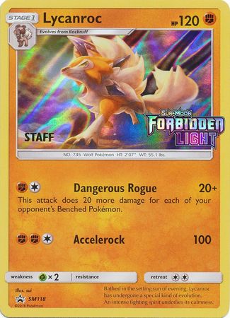 Lycanroc (Staff Prerelease Promo) (SM118) [Sun & Moon: Black Star Promos] - Destination Retro