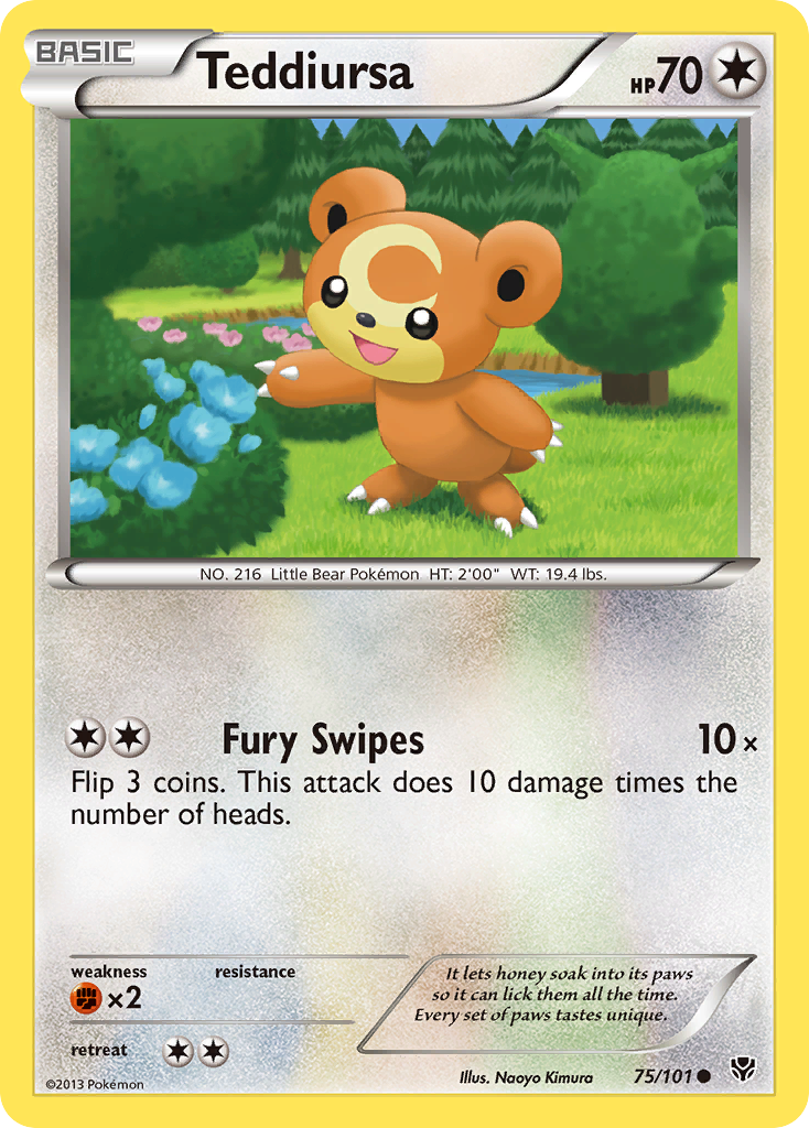 Teddiursa (75/101) [Black & White: Plasma Blast] - Destination Retro
