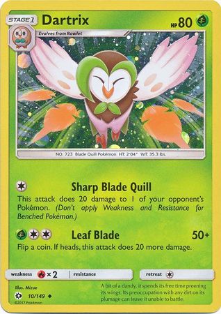 Dartrix (10/149) (Cosmos Holo) [Sun & Moon: Base Set] - Destination Retro