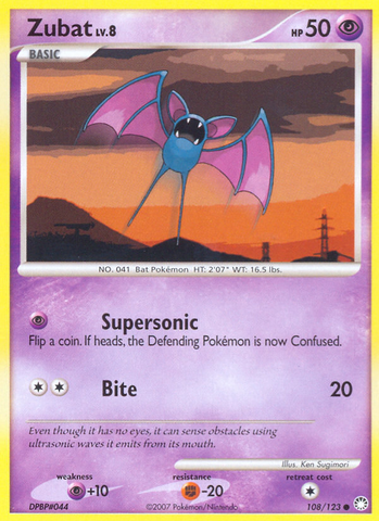 Zubat (108/123) [Diamond & Pearl: Mysterious Treasures] - Destination Retro