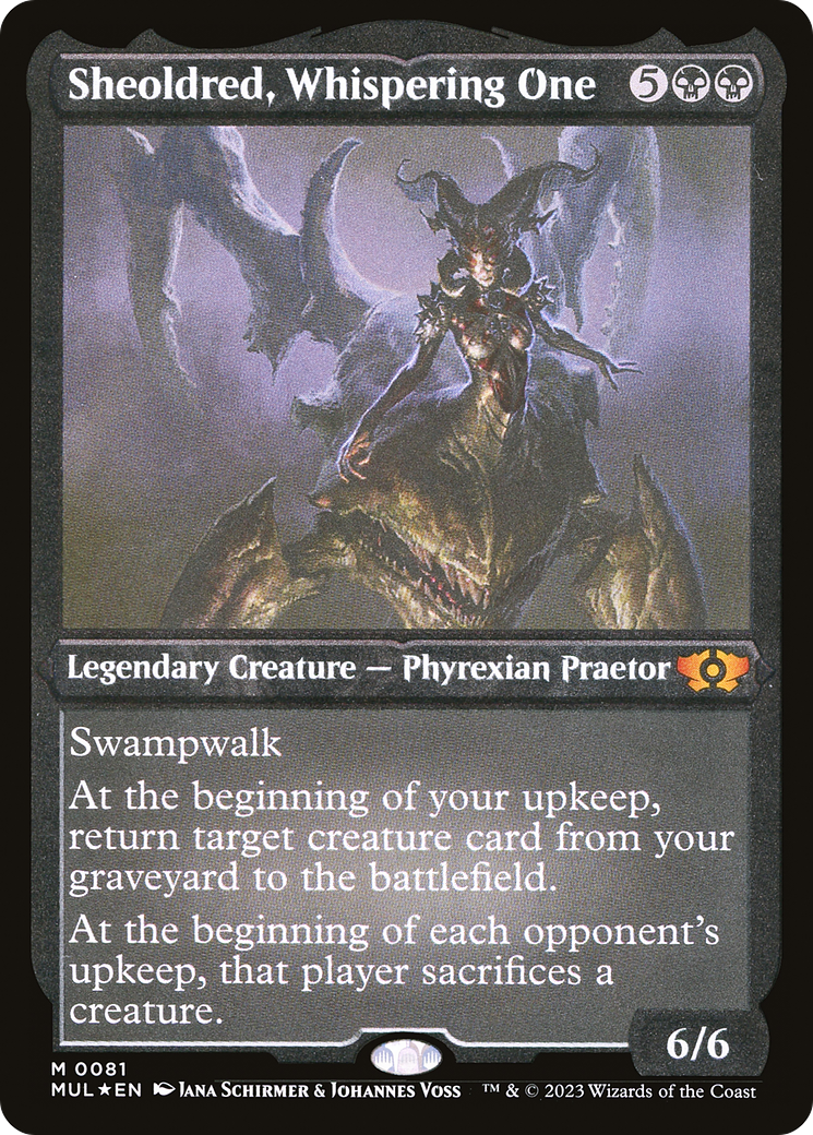 Sheoldred, Whispering One (Foil Etched) [Multiverse Legends] - Destination Retro
