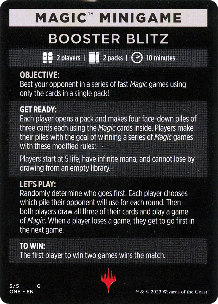 Booster Blitz (Magic Minigame) [Phyrexia: All Will Be One Minigame] - Destination Retro