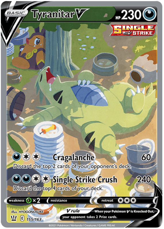 Tyranitar V (155/163) [Sword & Shield: Battle Styles] - Destination Retro