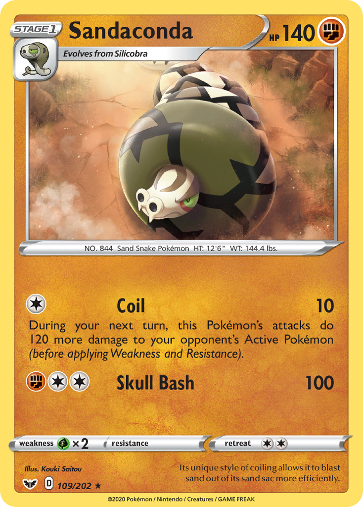 Sandaconda (109/202) [Sword & Shield: Base Set] - Destination Retro
