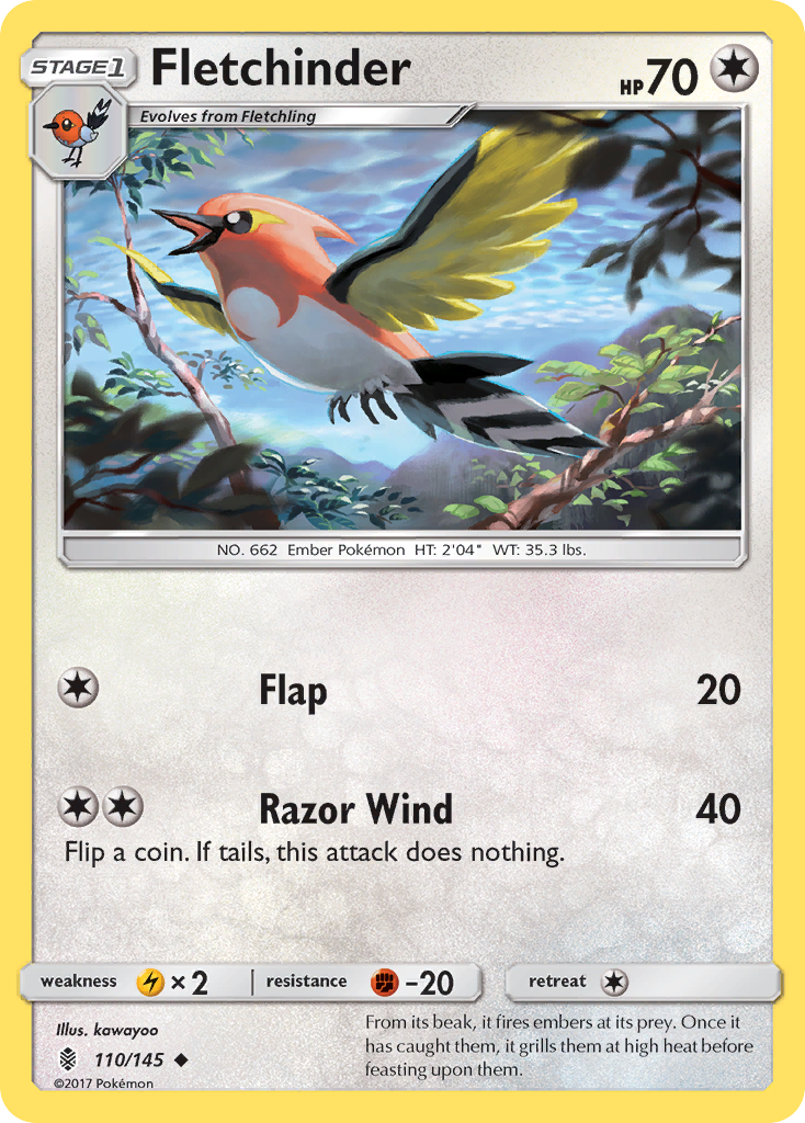 Fletchinder (110/145) [Sun & Moon: Guardians Rising] - Destination Retro