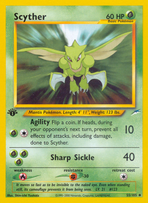Scyther (55/105) [Neo Destiny 1st Edition] - Destination Retro