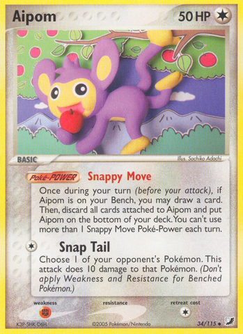 Aipom (34/115) [EX: Unseen Forces] - Destination Retro