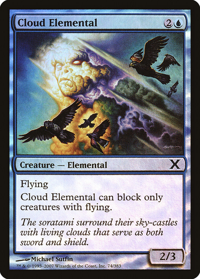 Cloud Elemental (Premium Foil) [Tenth Edition] - Destination Retro