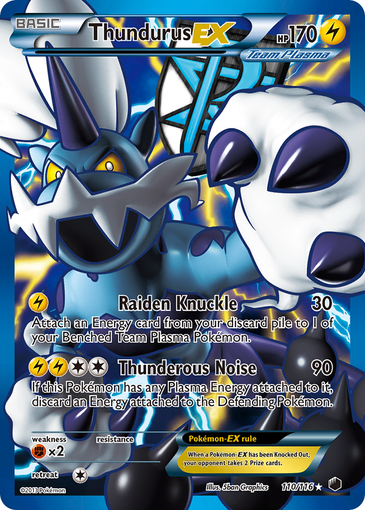 Thundurus EX (110/116) [Black & White: Plasma Freeze] - Destination Retro