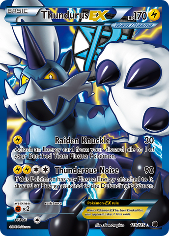 Thundurus EX (110/116) [Black & White: Plasma Freeze] - Destination Retro