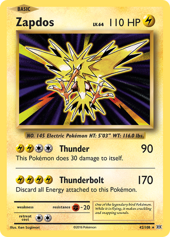 Zapdos (42/108) [XY: Evolutions] - Destination Retro