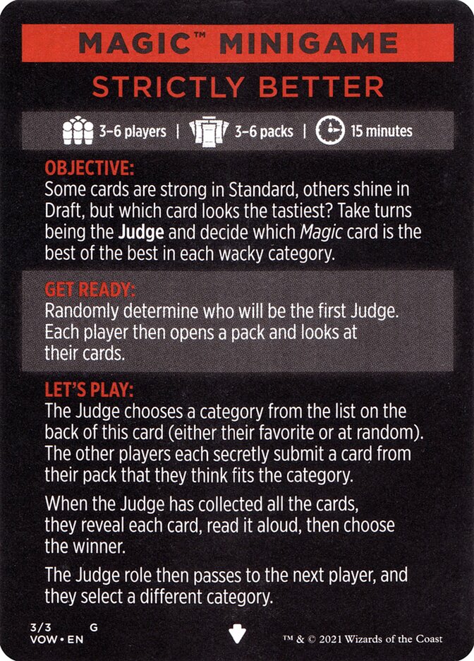 Strictly Better (Magic Minigame) [Innistrad: Crimson Vow Minigame] - Destination Retro