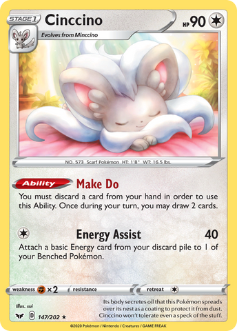 Cinccino (147/202) [Sword & Shield: Base Set] - Destination Retro