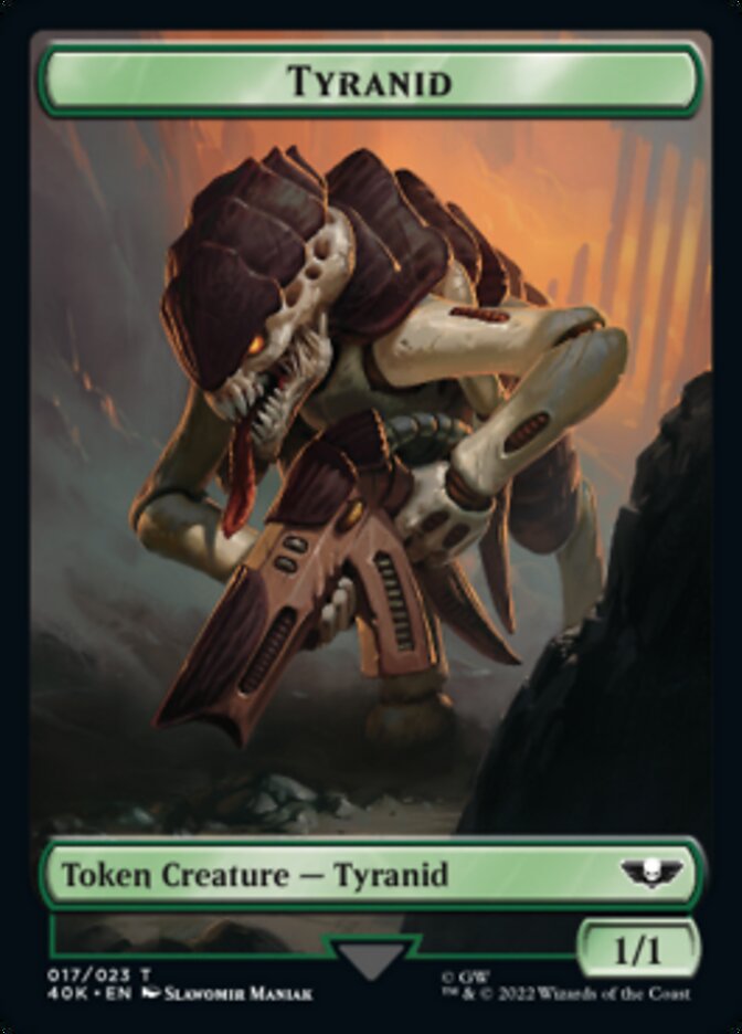 Tyranid (017) // Tyranid Warrior Double-sided Token (Surge Foil) [Universes Beyond: Warhammer 40,000 Tokens] - Destination Retro