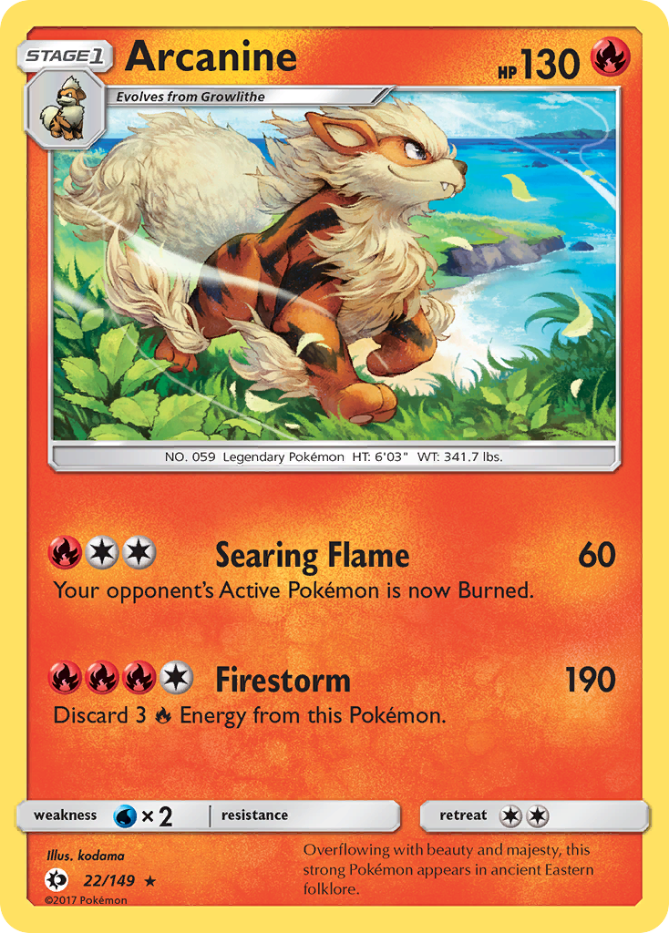 Arcanine (22/149) [Sun & Moon: Base Set] - Destination Retro