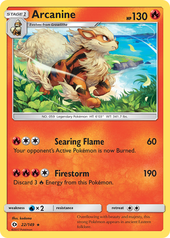 Arcanine (22/149) [Sun & Moon: Base Set] - Destination Retro