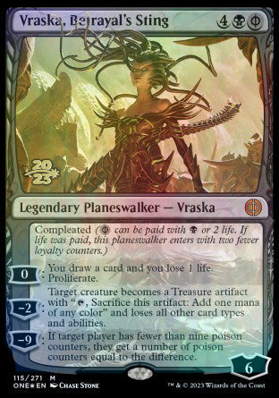 Vraska, Betrayal's Sting [Phyrexia: All Will Be One Prerelease Promos] - Destination Retro