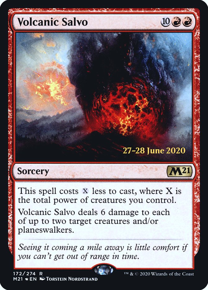 Volcanic Salvo  [Core Set 2021 Prerelease Promos] - Destination Retro