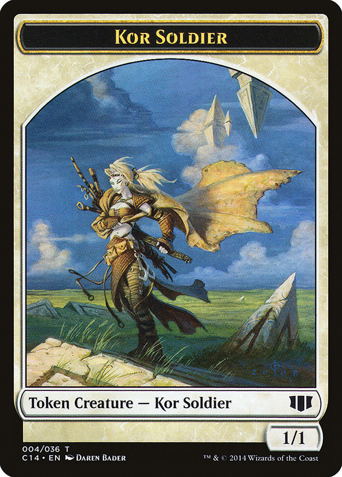 Kor Soldier // Pegasus Double-sided Token [Commander 2014 Tokens] - Destination Retro