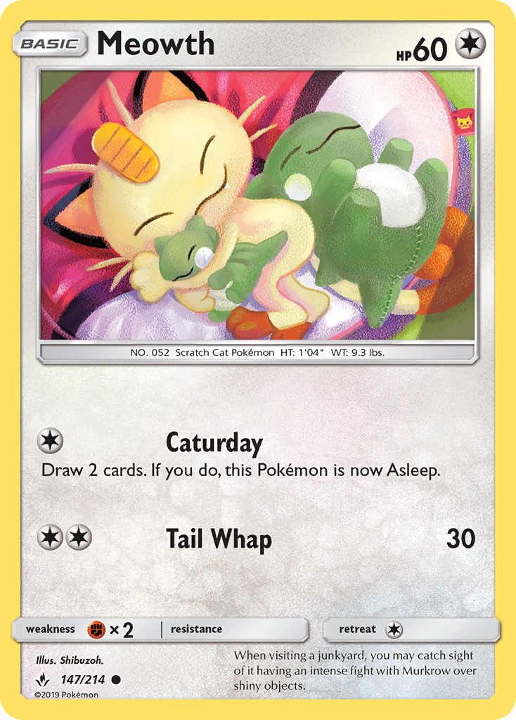 Meowth (147/214) [Sun & Moon: Unbroken Bonds] - Destination Retro