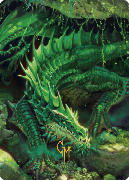 Lurking Green Dragon Art Card (Gold-Stamped Signature) [Commander Legends: Battle for Baldur's Gate Art Series] - Destination Retro