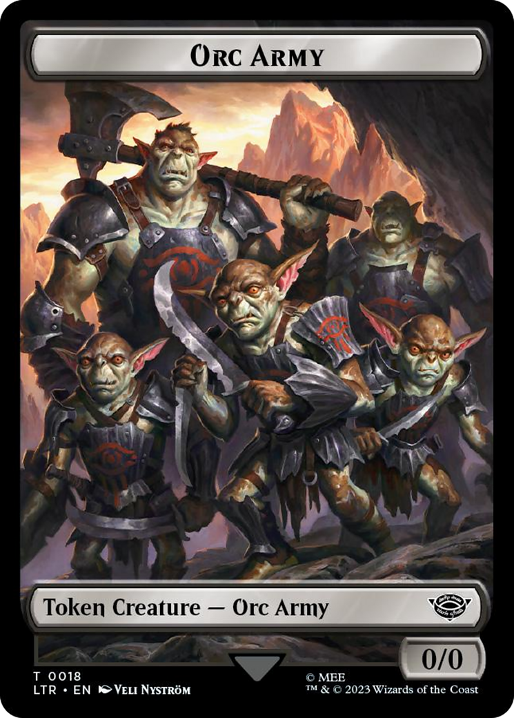 Orc Army (0018) // Food (0023) Double-Sided Token (Surge Foil) [The Lord of the Rings: Tales of Middle-Earth Tokens] - Destination Retro