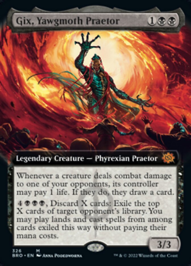 Gix, Yawgmoth Praetor (Extended Art) [The Brothers' War] - Destination Retro